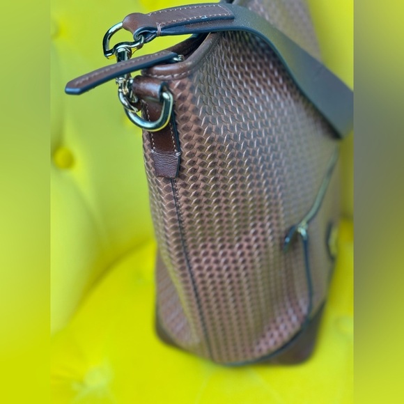 Dooney & Bourke Brown Textured Leather Shoulder Bag - Picture 13 of 16